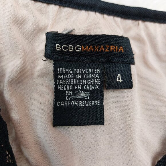 BCBGMAXAZRIA Women's Black Lace Tank Top Size 4 - Picture 6 of 7